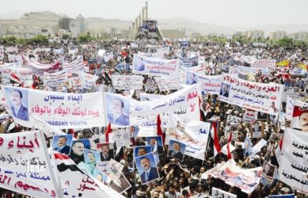 رئيس الجمهورية يلقي كلمته في المهرجان الجماهيري الحاشد في ساحة السبعين أمس